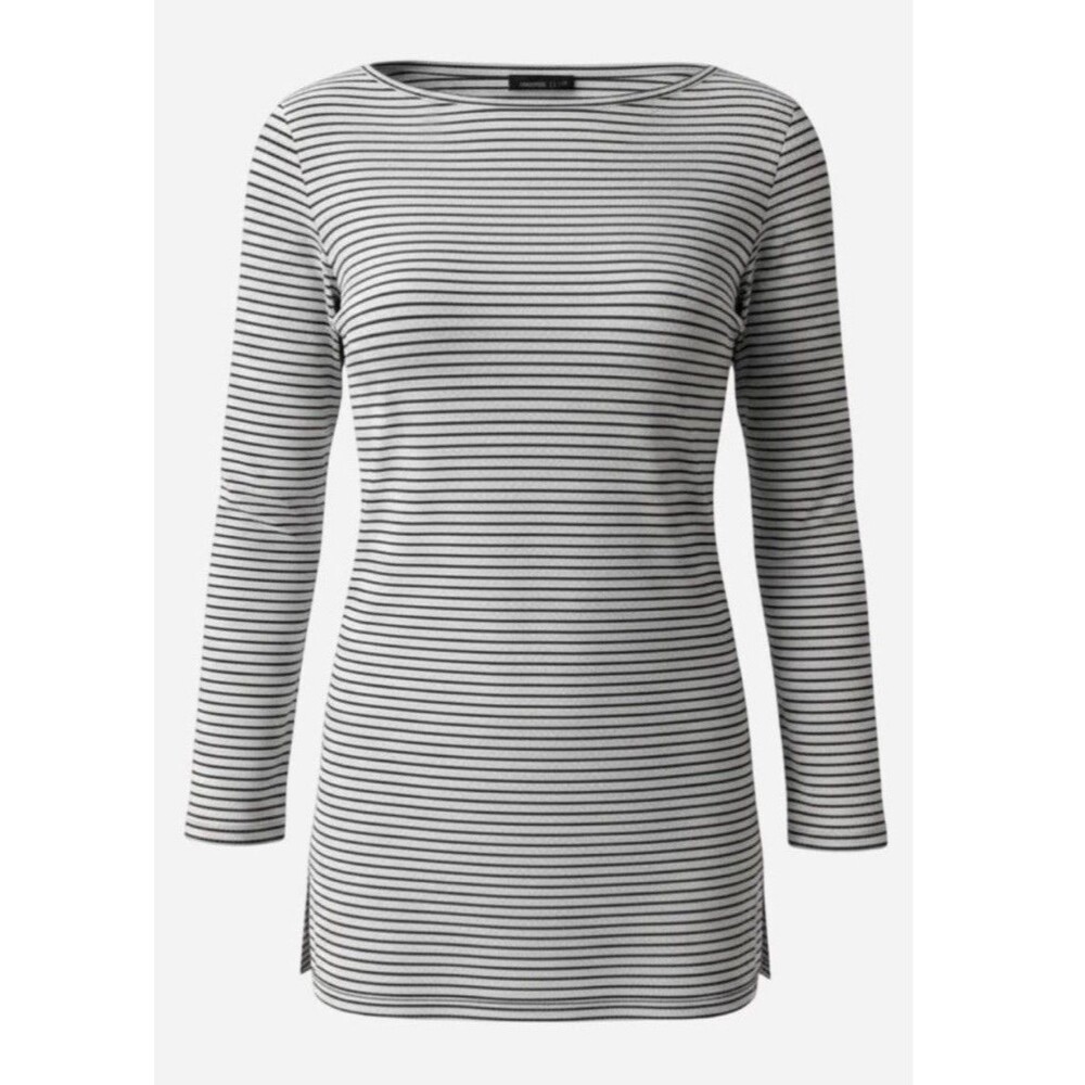 J. Jill Wearever Collection Black White Striped Tunic Top Long Sleeve S Capsule